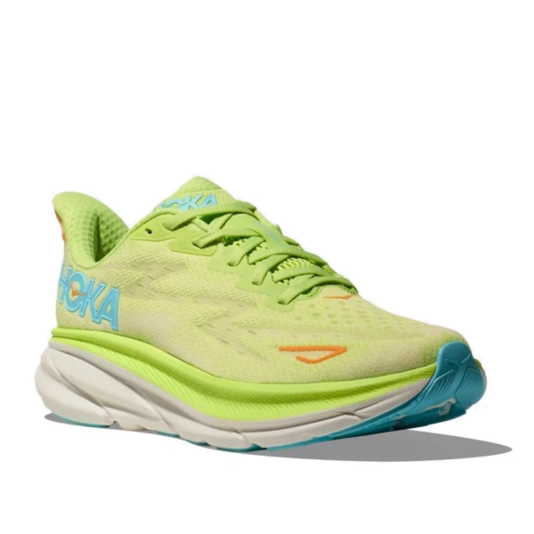 HOKA ONE ONE W CLIFTON 9 Lettuce/Solar Flare scarpa running donna