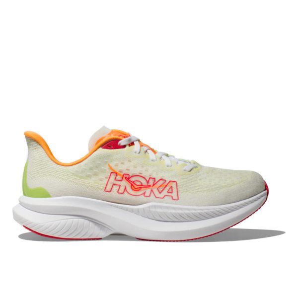 HOKA ONE ONE W MACH 6 White/Lettuce scarpa running donna