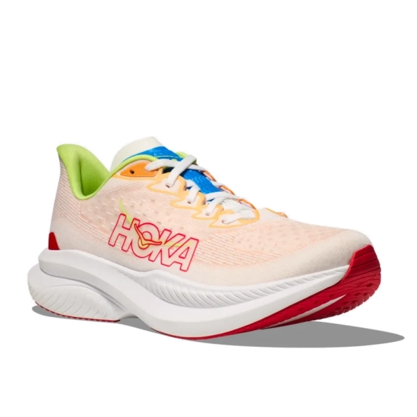 HOKA ONE ONE M MACH 6 White/Solar Flare scarpa running uomo