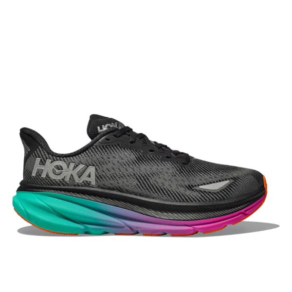 HOKA ONE ONE W CLIFTON 9 GTX Black/Electric Aqua scarpa running donna