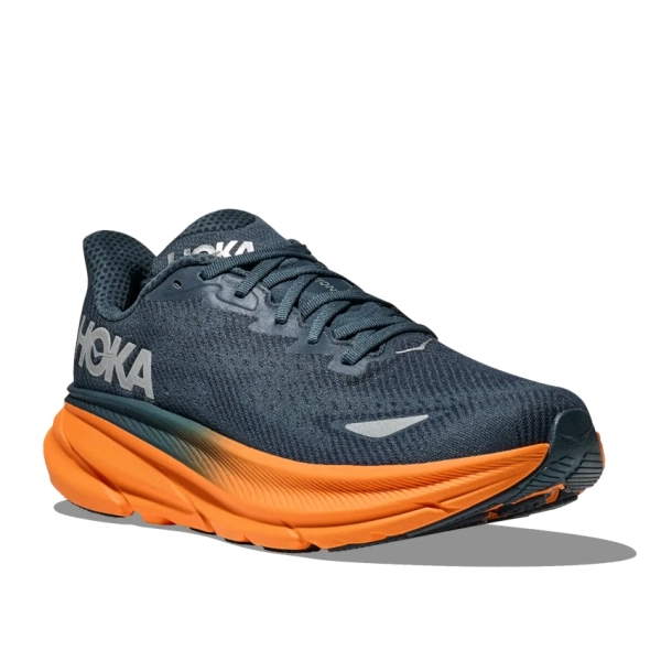 HOKA ONE ONE M CLIFTON 9 GTX Stormy Skies/Orange Zest scarpa running impermeabile uomo