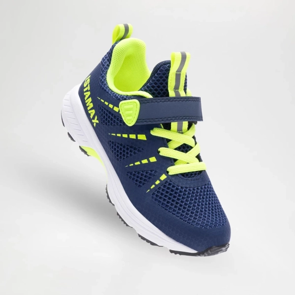 ISTAMAX KIDS IMAA3807 Blu-Giallo Neon scarpa running bambini antipronazione