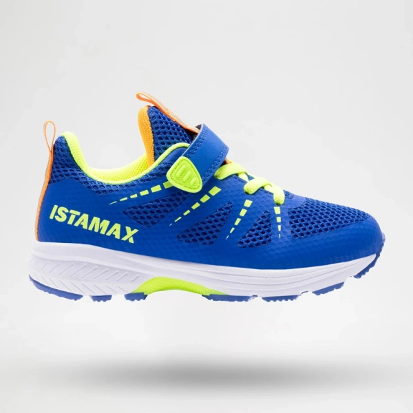 ISTAMAX KIDS IMAA3807 Royal-Giallo Neon scarpa running bambini antipronazione