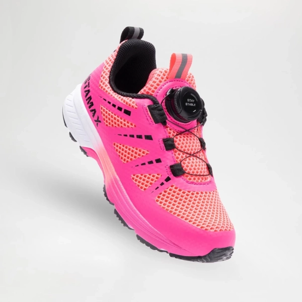 ISTAMAX KIDS IMAA3808 Chiusura Stay System Fuxia Neon scarpa running bambini antipronazione