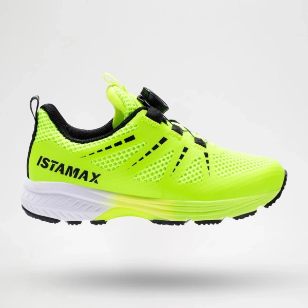 ISTAMAX KIDS IMAA3808 Chiusura Stay System Verde Neon scarpa running bambini antipronazione