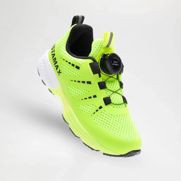 ISTAMAX KIDS IMAA3808 Chiusura Stay System Verde Neon scarpa running bambini antipronazione